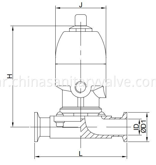 Mini Pneumatic diaphragm valve clamped DIN.